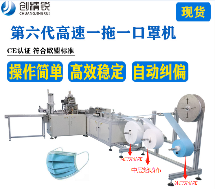 一拖一平面醫用口罩機